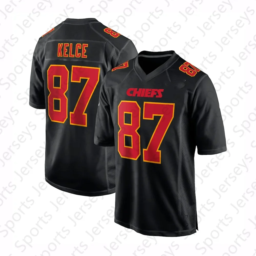 Chiefs dos EUA Kansas City Mahomes No. 87 camisa de futebol menino/masculino esportes camiseta fã kit especial