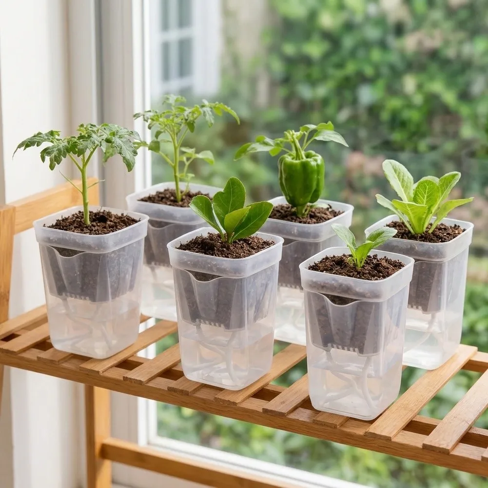 Self Watering System for Indoor Plants Using Capillary and Visible Reservoir to Maintain Optimal Soil Moisture