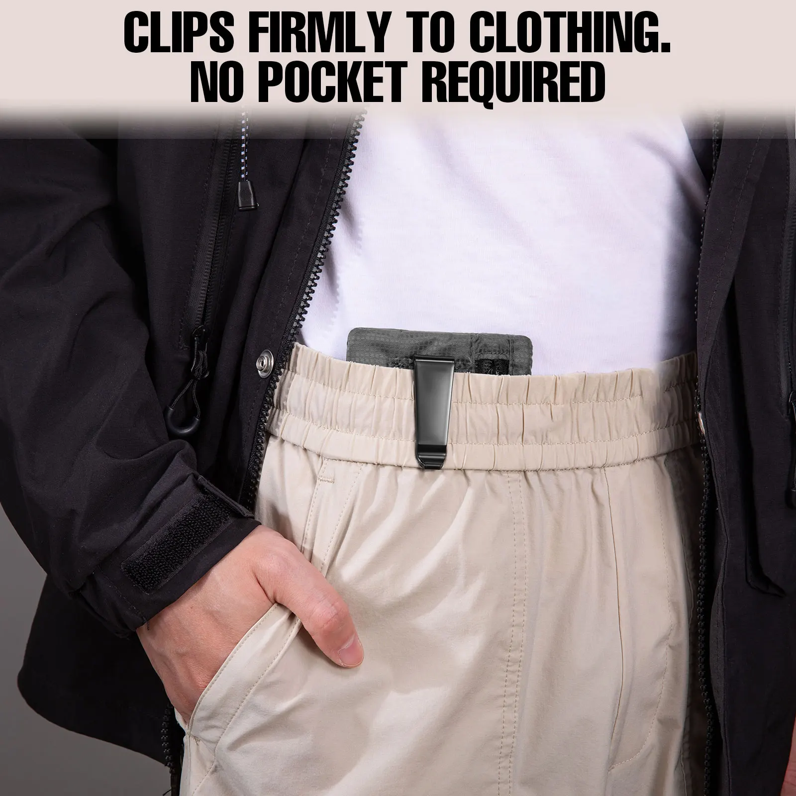 Upgraded Large Size RFID Blocking Hidden Clip Stash Money Belt Travel Pouch Credit Card/ID Cash Key Holder for Women & Men