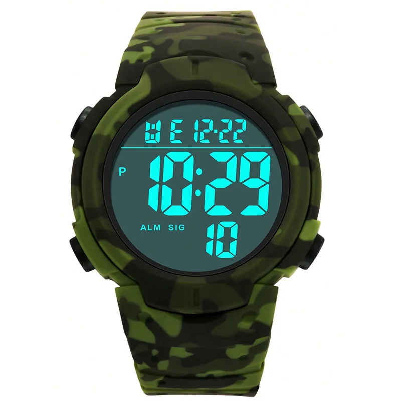 Digital Stopwatch Sport Watches Men, 5Bar Waterproof Wristwatch Man,SYNOKE 9808