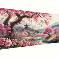 1pc Large Size Fairy Tale World Castle Art Pattern Diamond Art Painting Kit, 5D DIY Mosaic Full Round Rhinestone Inlaid Paint