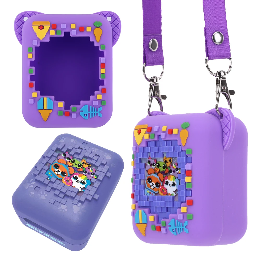 Silicone Case for Interactive Digital Pet Protective Cover with Lanyard Waterproof Shockproof Carrying Case for Virtual Pet