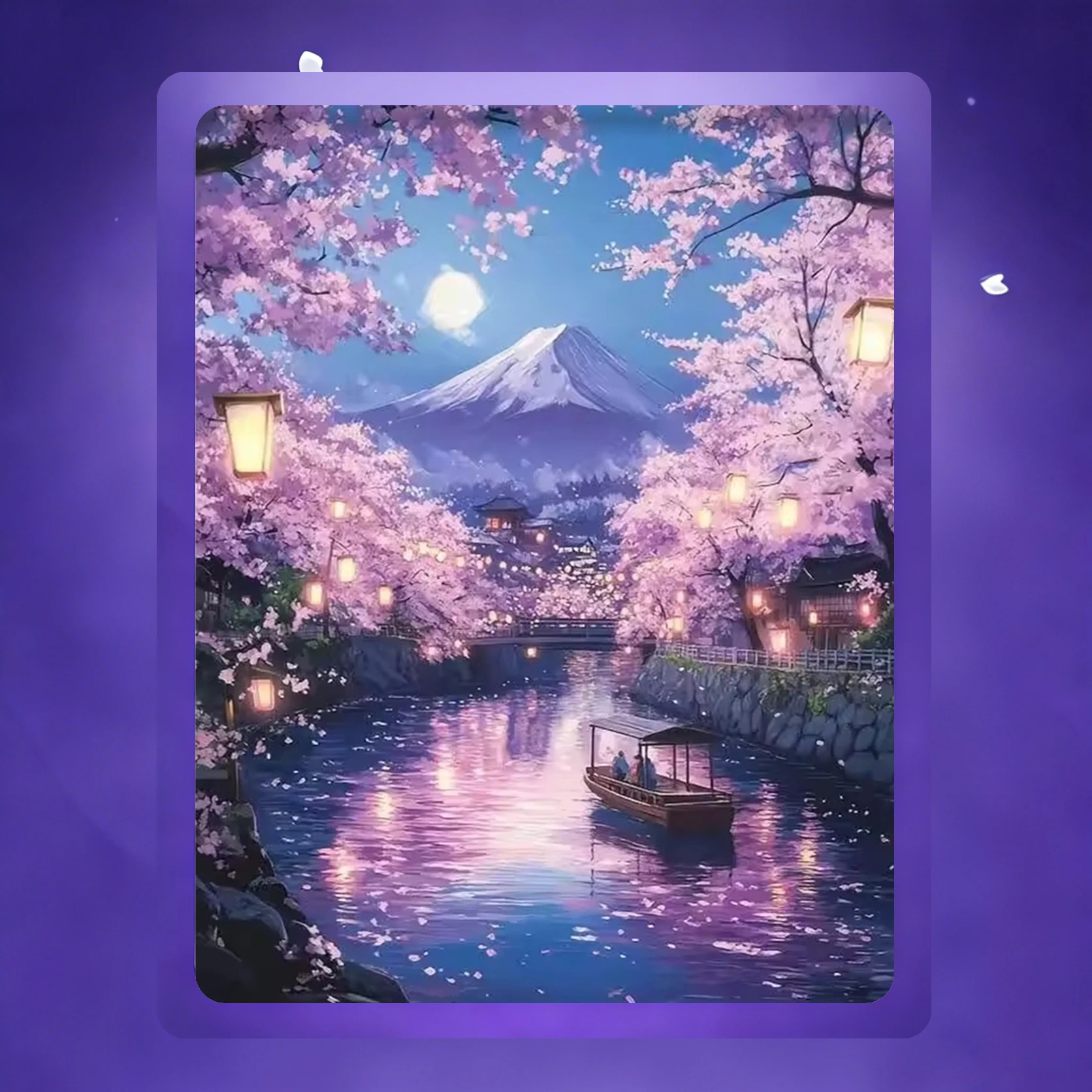 AZQSD Diamond Painting Mountain Landscape Cherry Blossom Handmade Picture Of Rhinestones Mosaic Home Bedroom Wall Artwork