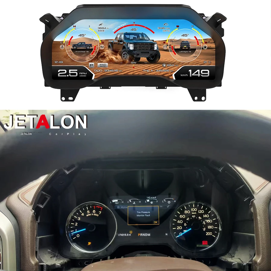 

12,3-дюймовый цифровой приборный дисплей для Ford F150 F-150 Raptor 2009-2021, виртуальная приборная панель