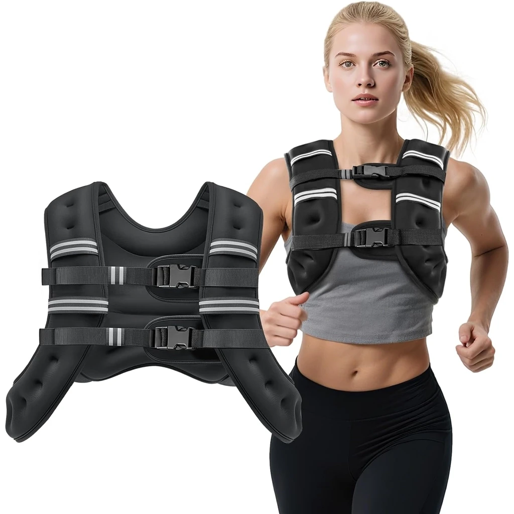 Adjustable Weight Bearing Vest with Reflective Stripe Sports Weight Vests for Strength Training,Running,Workout,Jogging 8kg