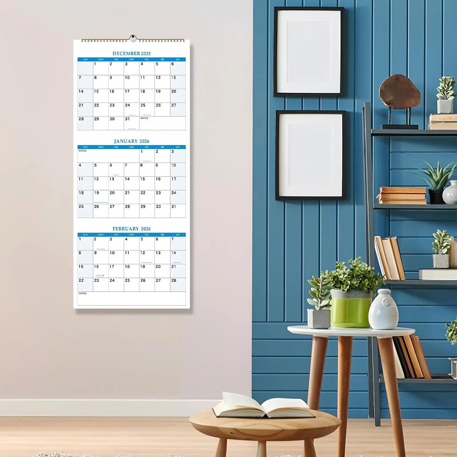 Wall Calendar 2026 With 3-month Vertical Display, December 2025 To January 2027, For Daily Schedule Monthly Organization Planner view 4