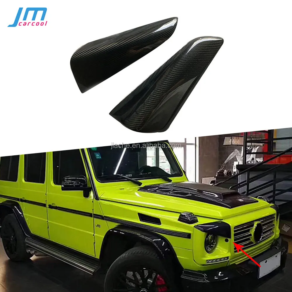 Carbon Fiber Front Light Eyebrows Covers Eyelids Trim Stickers For Benz G Class W463 G63 G65 G500 G55 1990 - 2018 2PCS/Set