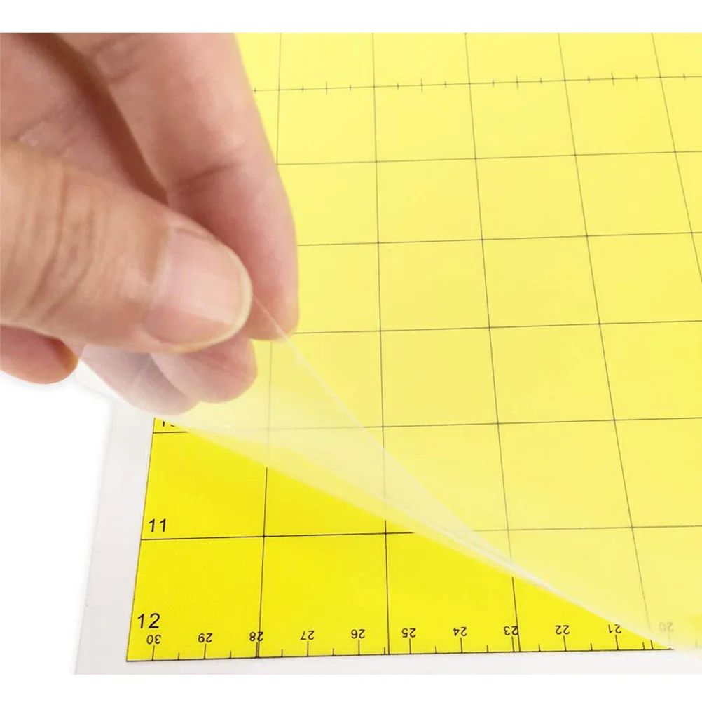 4 قطع من حصيرة القطع قابلة للإزالة باللون الأصفر المتين PVC لخياطة قطع الورق ونحت رائع للحرف اليدوية واللحف