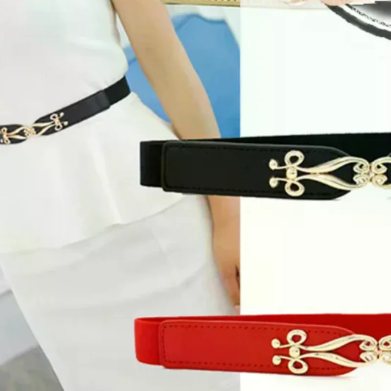 حزام خصر مرن أنيق للنساء فستان Cummerbund بإبزيم حزام الخصر #1