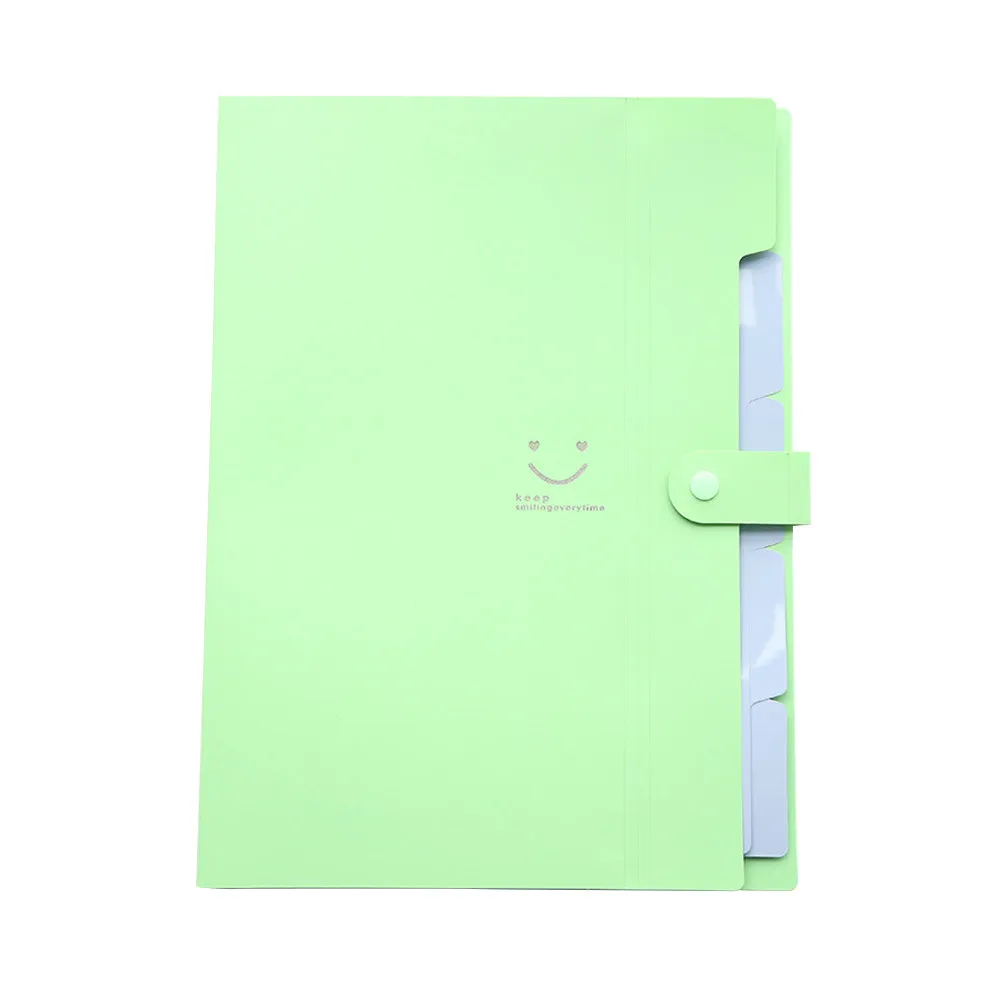 

A4 Size 5 Pocket Plastic Expanding File Folder Accordion Style Snap Button Closure Document Organizer for Home Office School