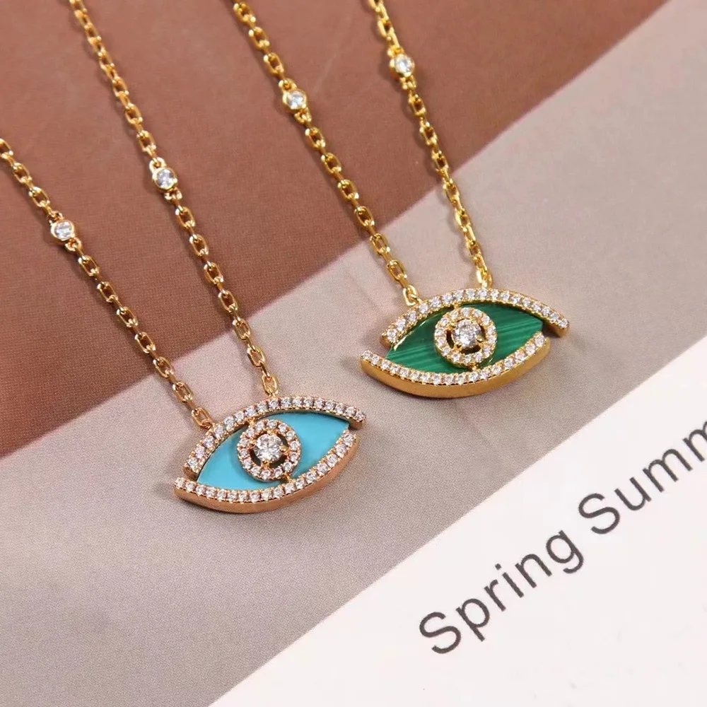 

French luxury jewelry brand 925 sterling silver soul Eye necklace female light luxury demon eye women's clavicle chain