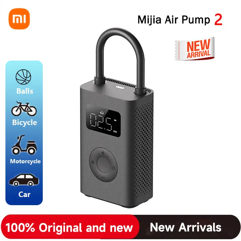 

Xiaomi Mijia Air Pump 2 Portable Electric Air Compressor Tire Sensor Mi Inflatable Treasure for Motorcycle Car Soccer Original