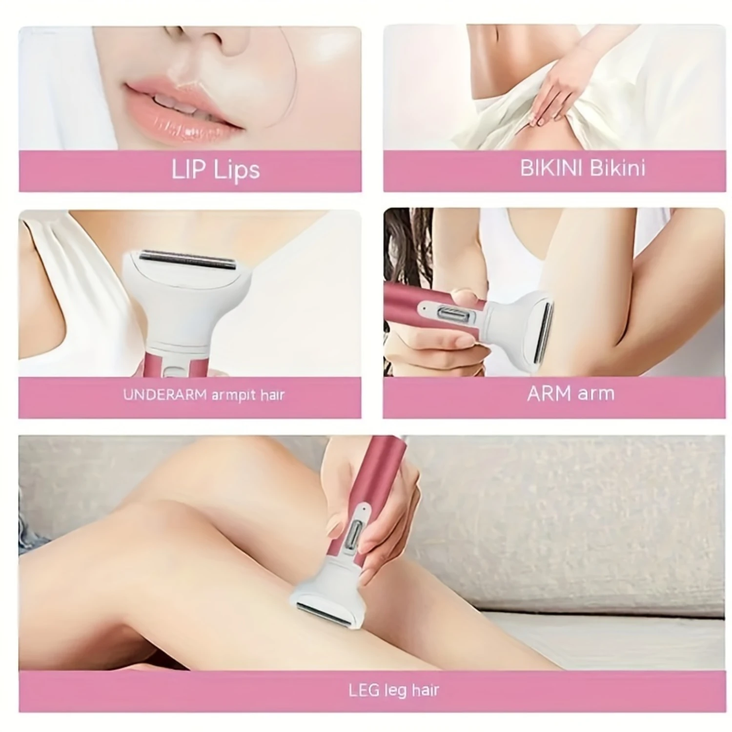 Женская бритва, портативная бритва 5 в 1, перезаряжаемый триммер для бикини, женская бритва, безболезненное удаление влажных и сухих волос F