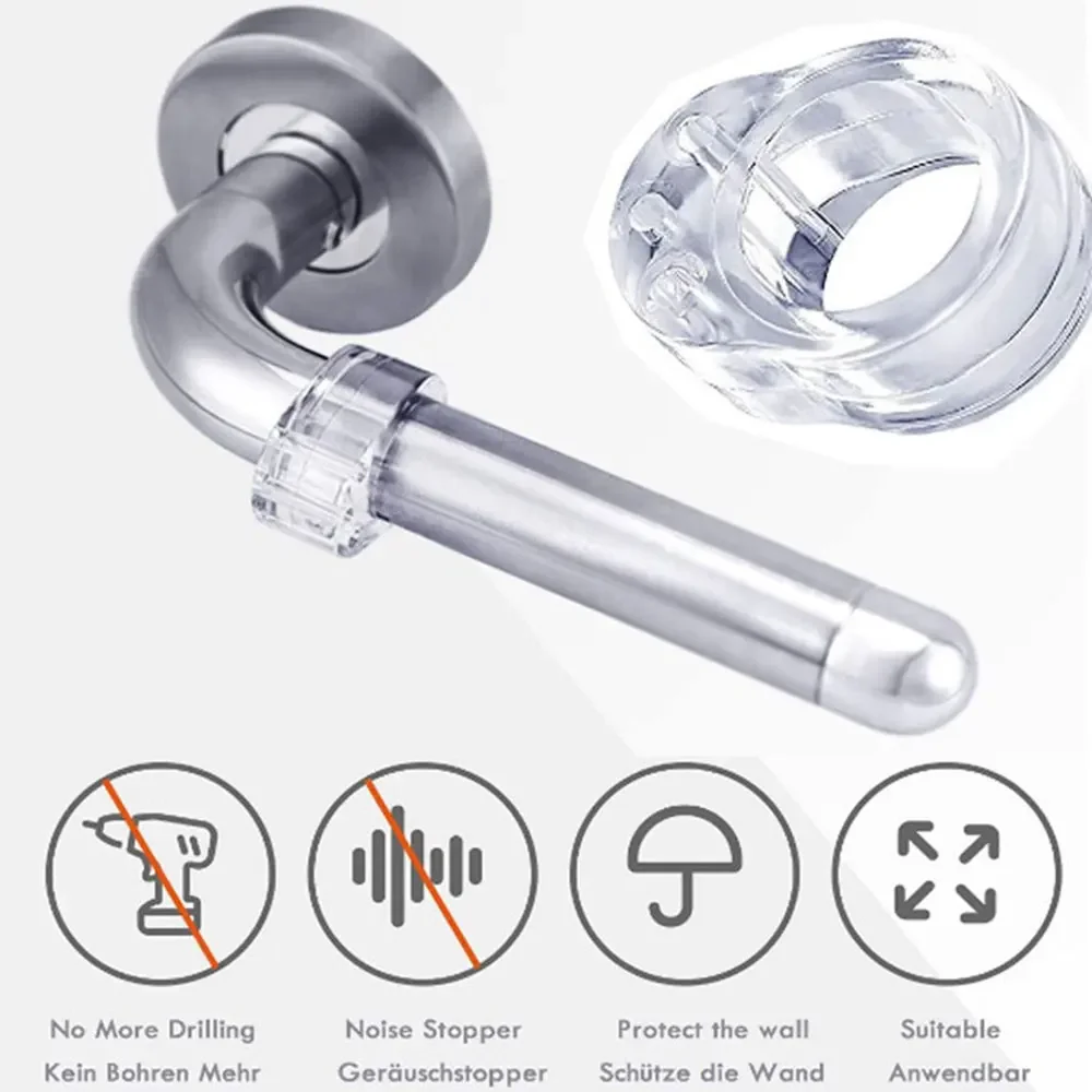 

Transparent Door Handle Bumper, Anti-collision Cushion Pad, Wall Protector Cover for Door Knob