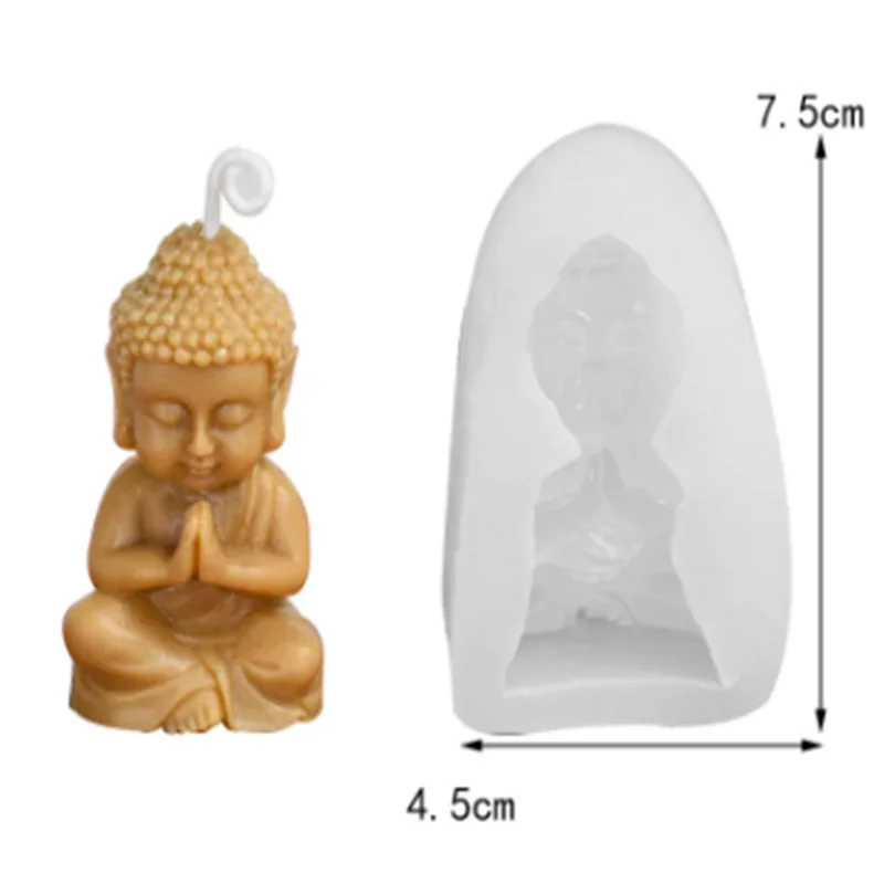Mała świeca Budda Rudraksha Silikonowa forma DIY Amitabha Kształt Chińskie elementy Ręcznie robione ozdoby świec woskowych — zdjęcie 7
