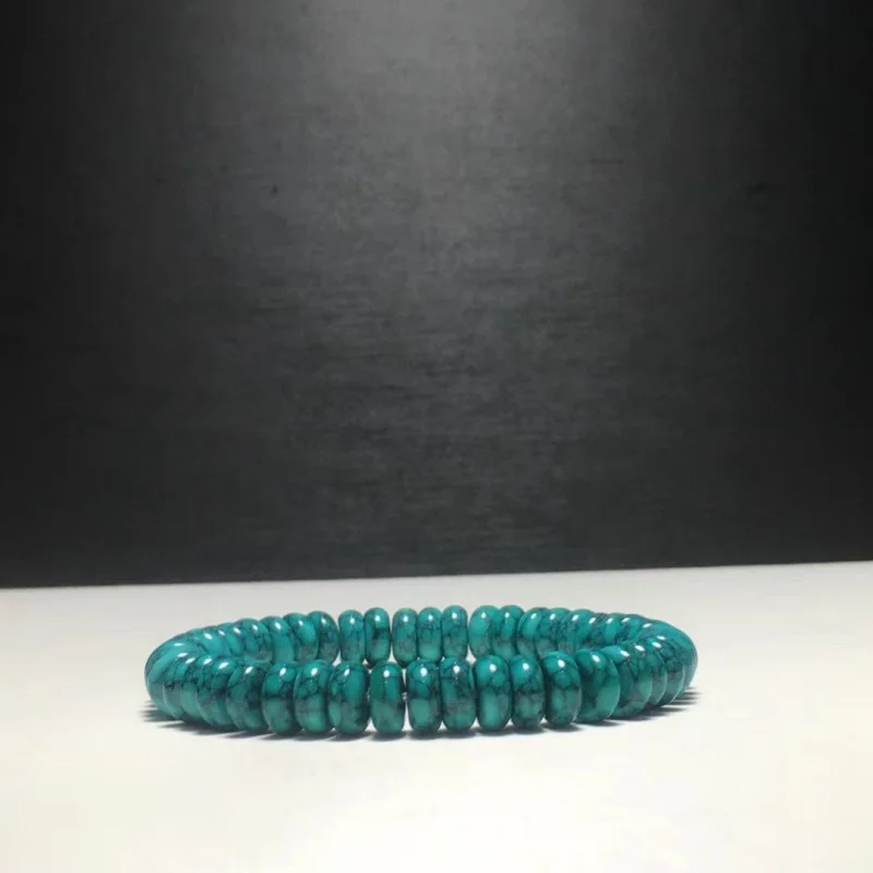 Hubei Shiyan Premium High Porcelain Net Flower Turquoise Abacus Bead Bracelet Fashionable Versatile