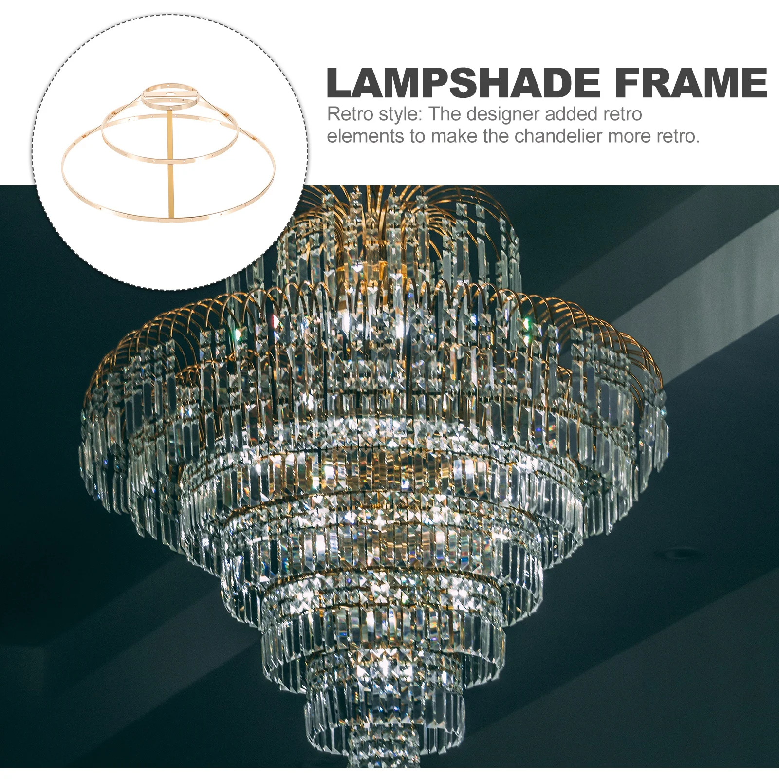 عاكس الضوء الإطار ضوء قفص الحرس الرجعية الحديد 3-Tier الظل حلقة دعم DIY بها بنفسك مصباح إصلاح حلقة خمر سلك غطاء المصباح #1