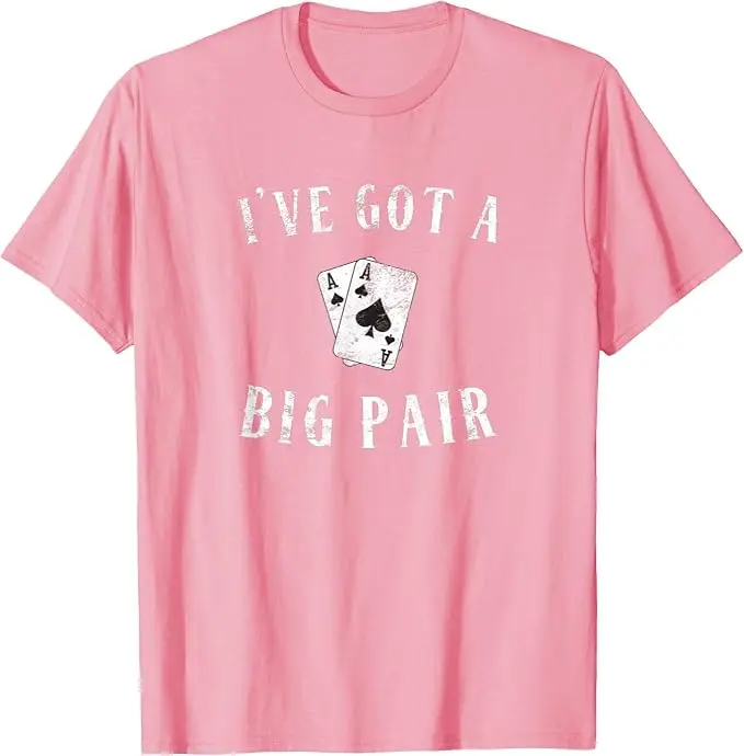 Poker-T-Shirt mit Aufschrift „I've Got A Big Pair“ – Lustiges Casino-Karten-T-Shirt für Väter mit zwei Kindern – Y2K Poker-Star Grafik Herrenmode Spruch-T-Shirt – Persönlichkeit – Detail 18