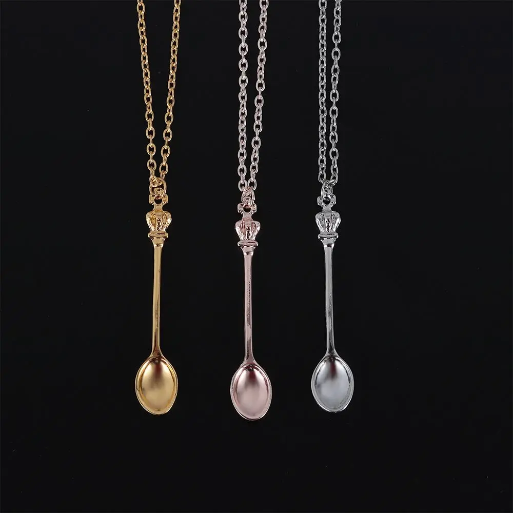 Jewelry Silver Gold Charm Vintage Crown Spoon  Pendant