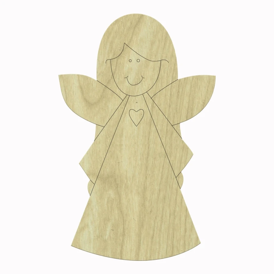 KD169 Wood Package Ornament, Unpainted Wooden Package Ornament