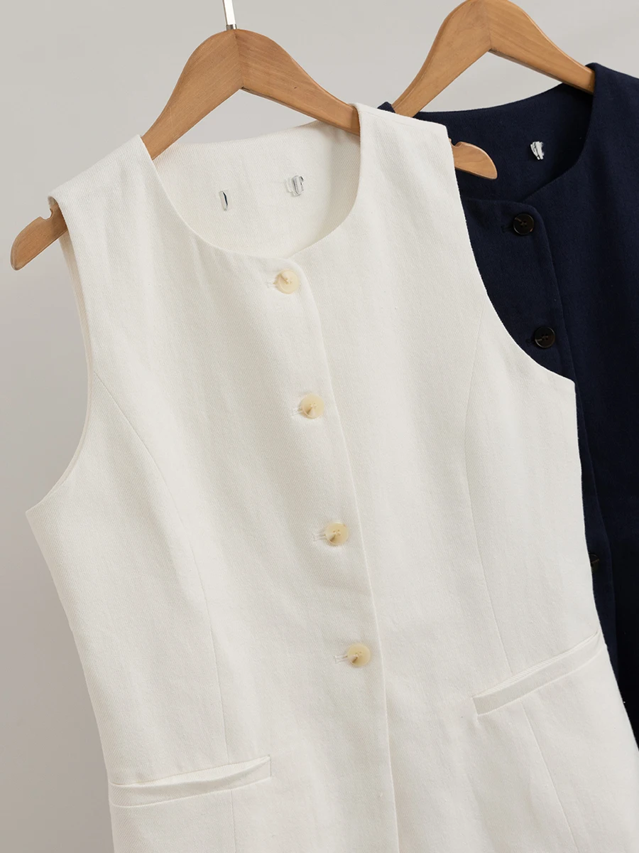 Sli سترة كتان فضفاضة Svel تصميم زر واحد Faionable Bal Top ملابس الصيف النسائية Faion