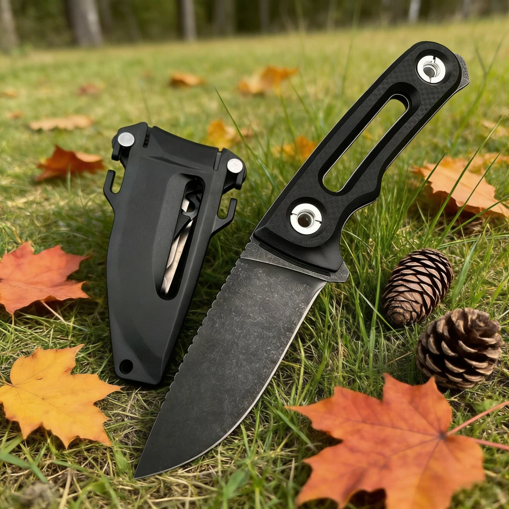 

Портативный уличный прямой нож, легкий прочный инструмент для выживания, лезвие 8Cr13MoV, ручка из нейлонового волокна, фиксированный нож EDC