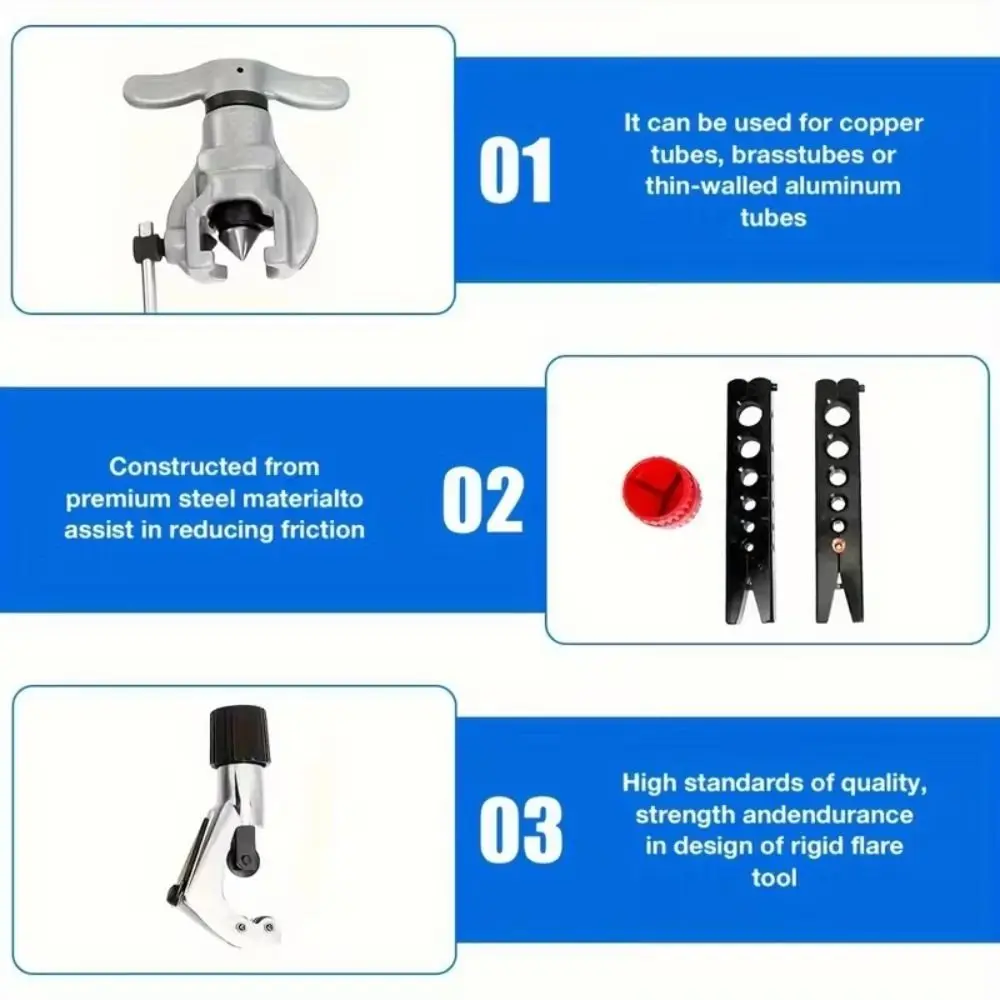 High-Quality Brake Line Flaring Tool Set Eccentric Flaring Swaging Pipe Expander Tool Set Expansion Copper Tube Forming