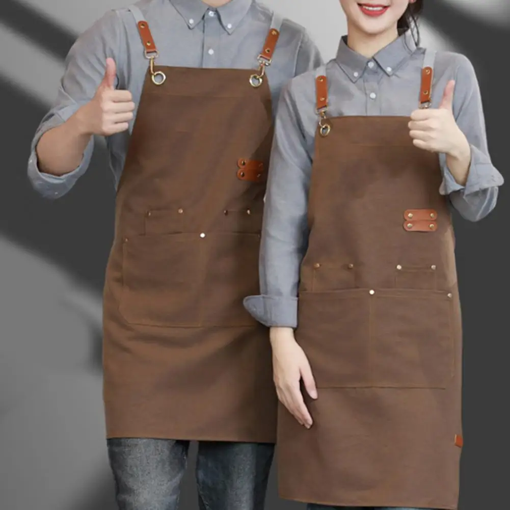 Thick Waterproof Apron for Men Women Anti-grease Stainproof Cooking Apron for Chef Cafe Shop Waiter Barbecue Kitchen