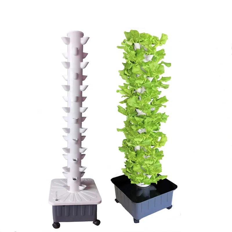 Home Garden Vertical Hydroponic Tower 15Layers 45Holes Vegetable Planter Balcony Hydroponics System