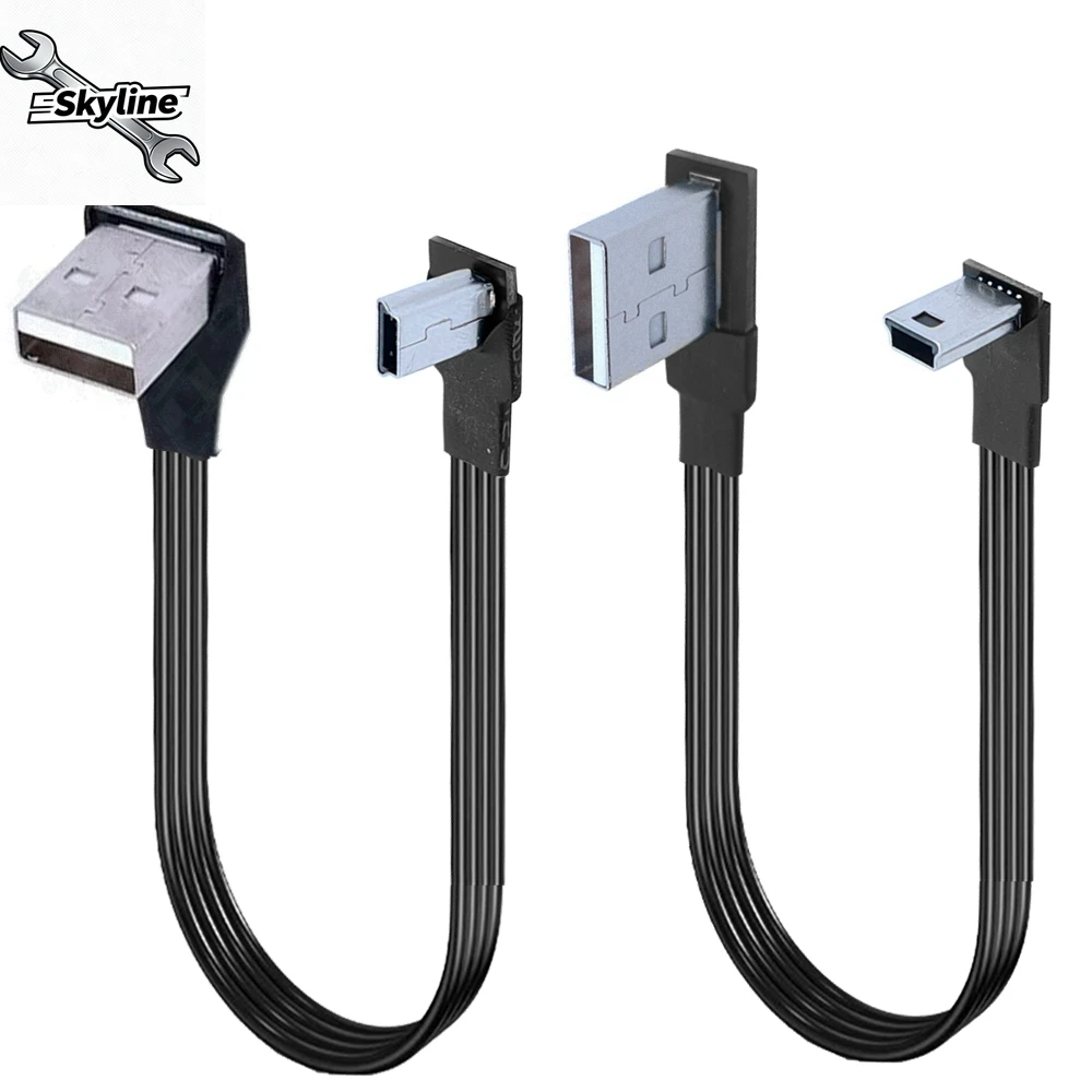 B Type 5pin Male straight UP Down Left Right Angled 90 Degree to USB 2.0 Male Data Cable 0.2m 0.5m 1M 2M 3M