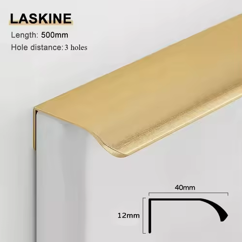 Gold Black Hidden Handles Long Kitchen Cabinet Pulls Drawer Knobs Aluminum Alloy Furniture Handles Cupboard Pulls Wardrobe Pulls - Image 24