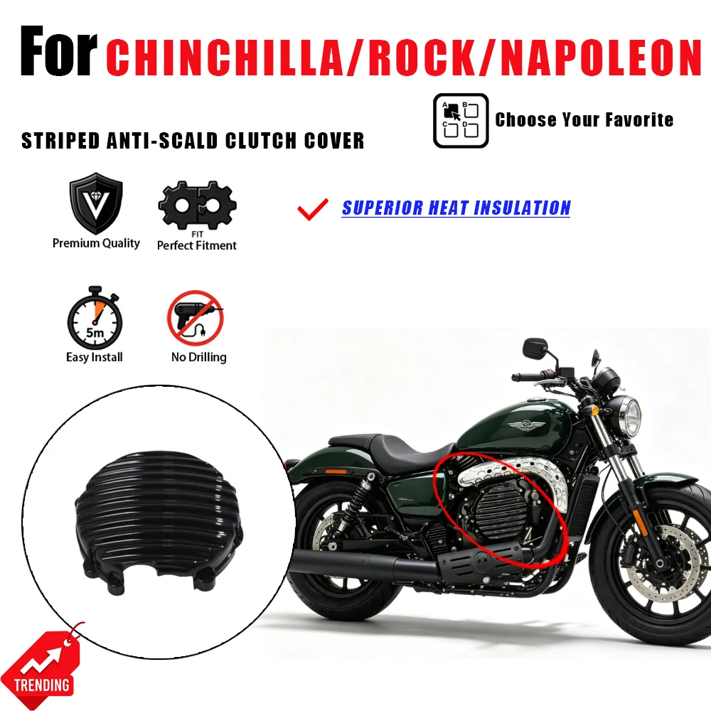 Protector de Embrague Antiescaldaduras a Rayas para Benda Chinchilla 250 450 500 Rock 300 Napoleon 250 450, Accesorios para Moto