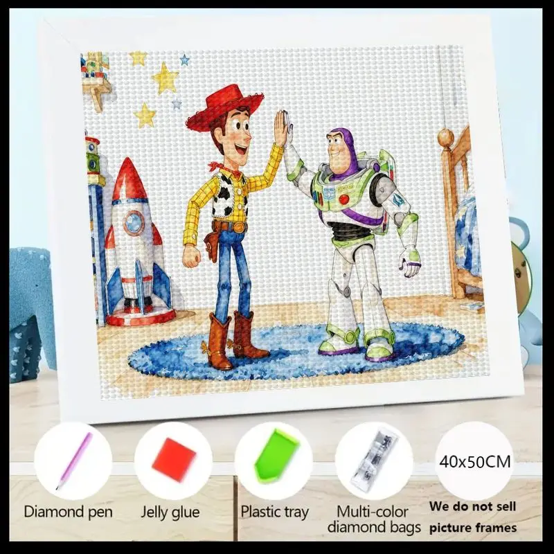

1 шт. 5D DIY Полный дрель Набор для алмазной живописи, Радостная история игрушек Вуди и Базз Лайтер Высокая пятисцена дружбы, Милый мультяшный плак