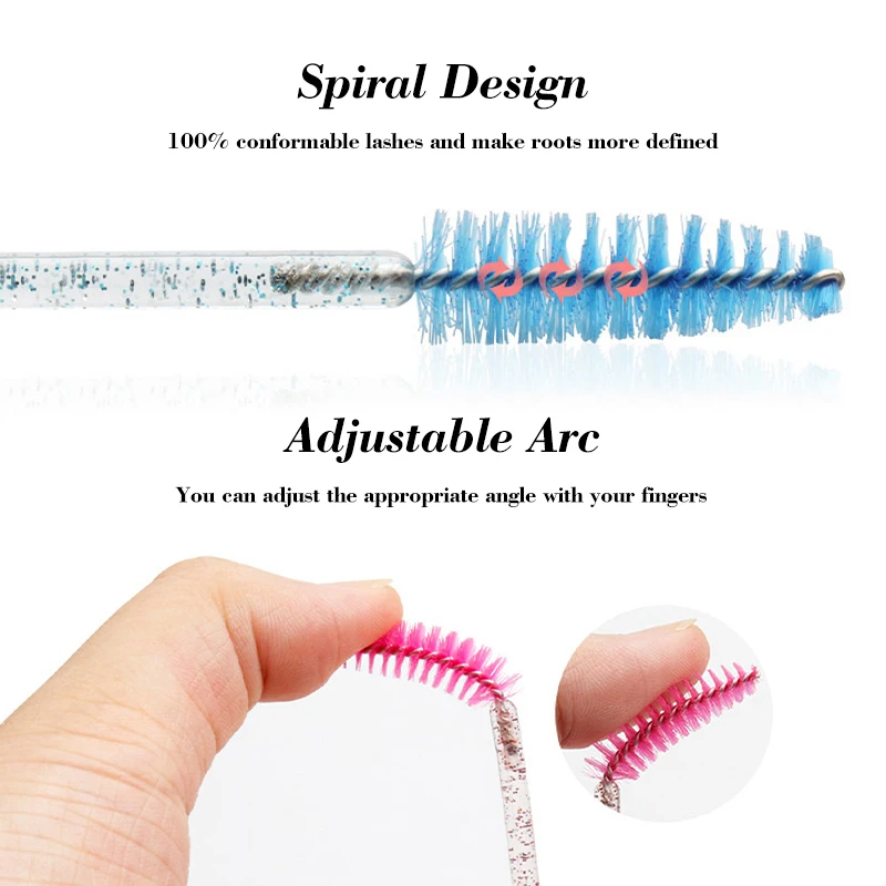 50 pz Spazzole Per Ciglia Usa E Getta Strumenti di Estensione Delle Ciglia Pennello Per Sopracciglia Mascara Bacchette Applicatore Spoolers brosse cils