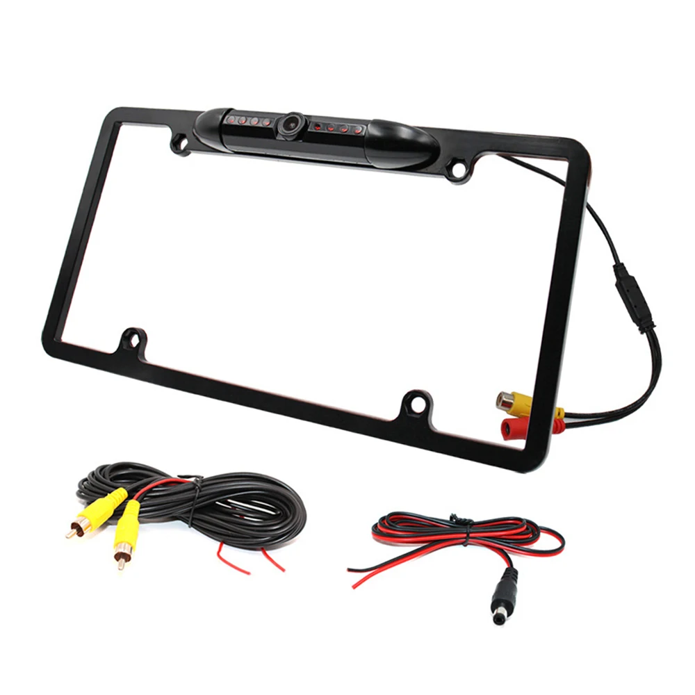 

US License Plate Car Rear View Camera Iron Metal Frame 170° Wide Angle Waterproof Night Vision Reverse Camera for 12V Truck SUV