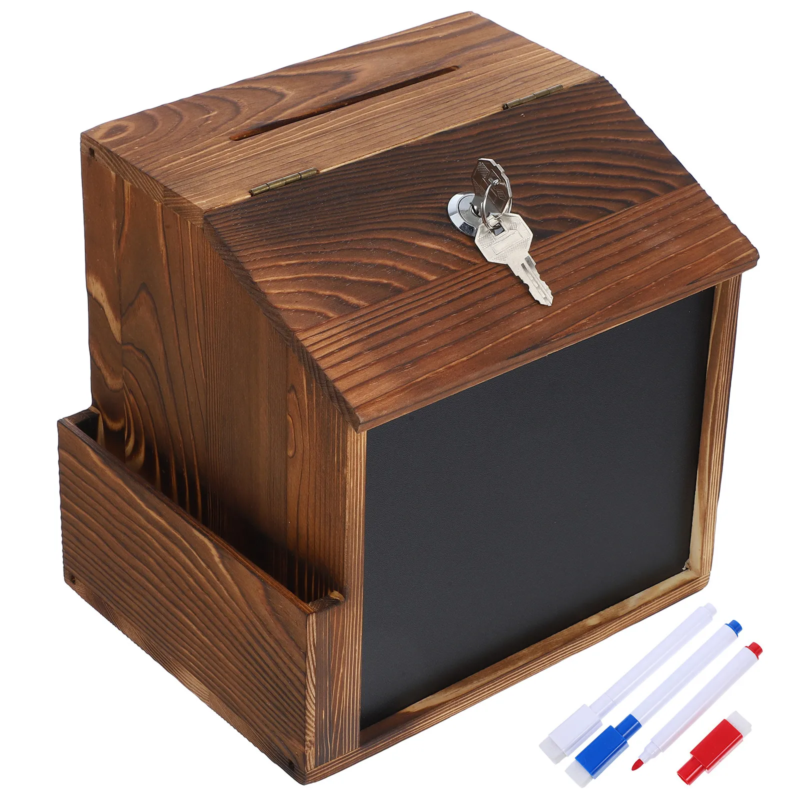 vintage-wall-mount-wood-suggestion-donation-box-lockable-ballot-comment-box-for-office-school-fundraising-use-office-mailbox