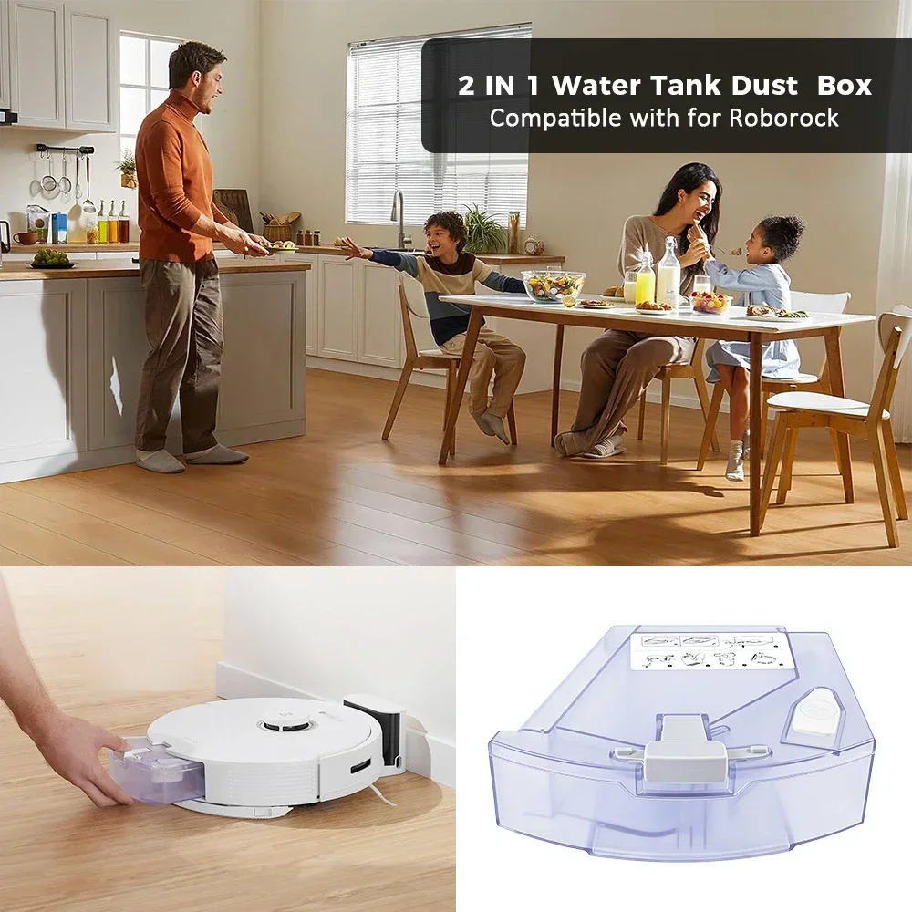 Dustbin 2 in 1 Water Tank for Roborock Q8 Max Q8 Max+ Attachment HEPA Filter Dust Box Combo Kit Spare Parts Vacuum Accessories