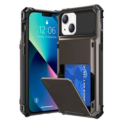 Portemonnee met 5 kaarten en sleuf, hoesje voor iPhone 14 Pro, 13 Mini, 12, 11, XS, XR, X, SE, 14 Plus