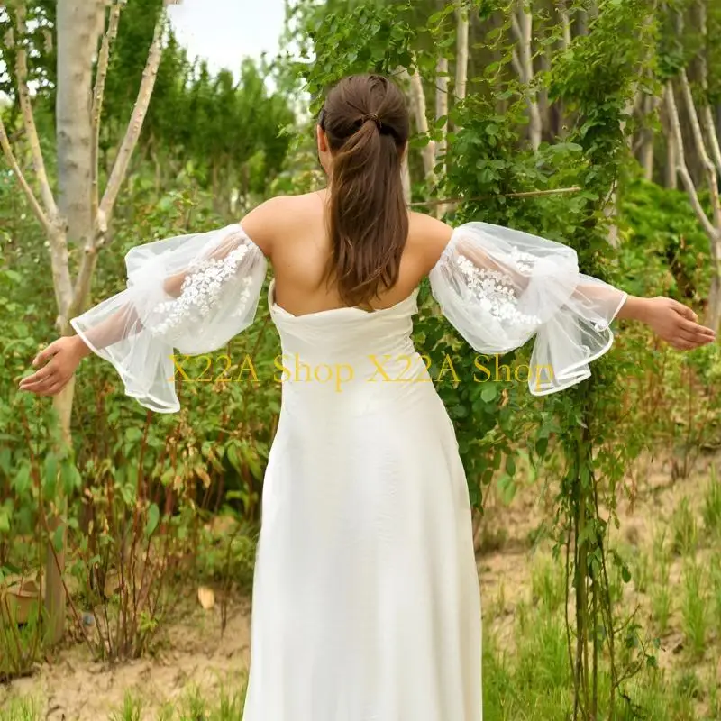 Unique Bishop Bridal Sleeves Elegant Flared Arm Cover For Wedding Dresses With Adjustable Elastic Cuffs