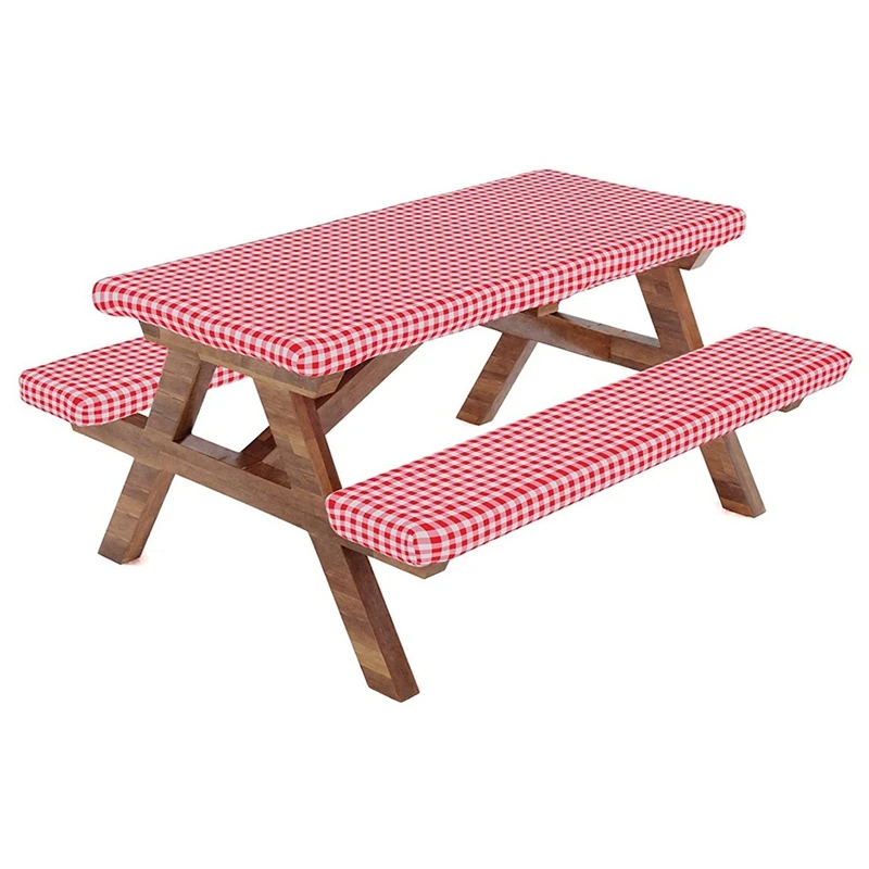 

HOT SALE Fitted Picnic Table Tablecloth Cover With Picnic Bench Covers, Fitted Tablecloth And Seat Covers, Camper Accessories