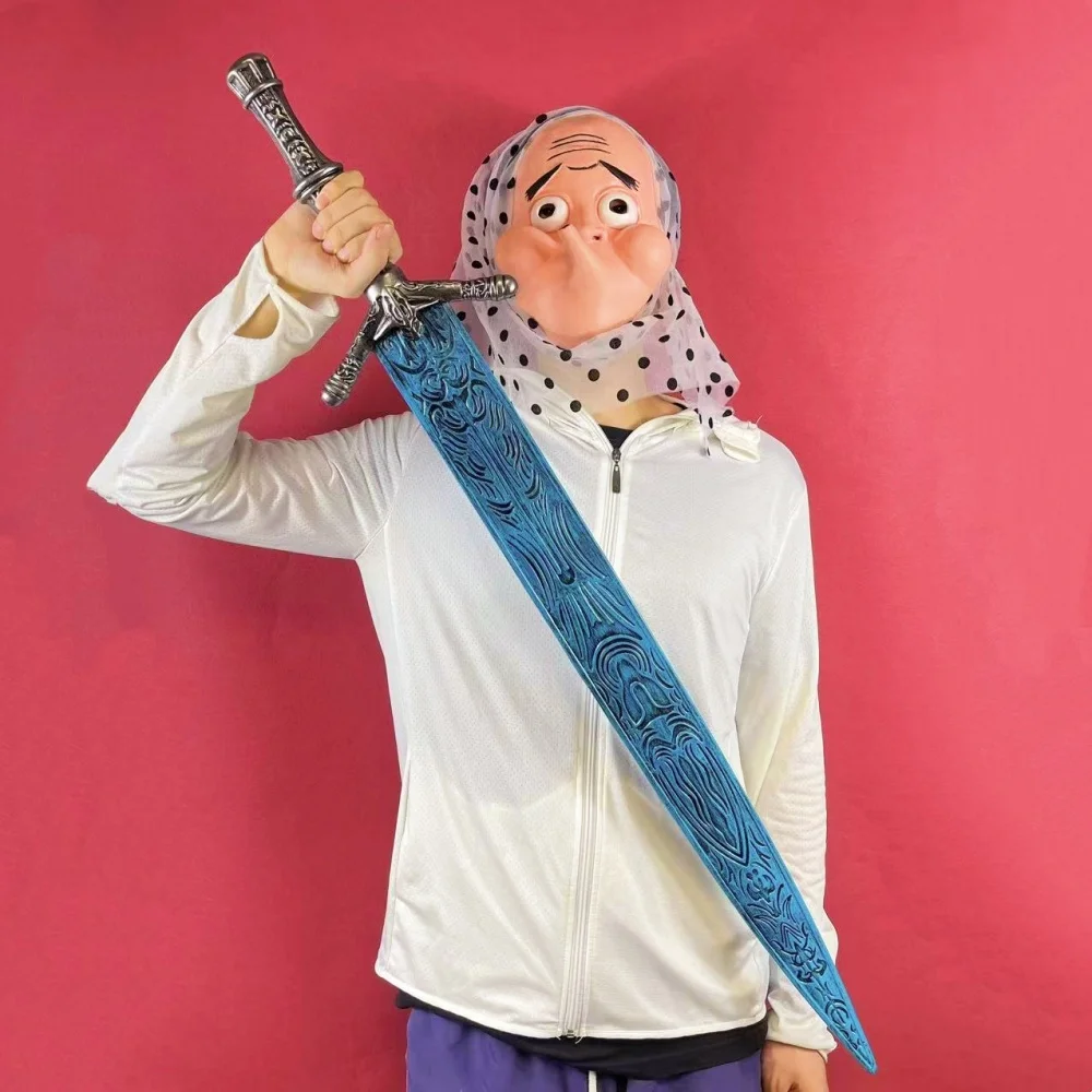 

40-дюймовая пластиковая катана из полиуретана, ледяного синего цвета, нож ниндзя, японская катана в натуральную величину, реквизит для аниме-косплея, оригинальная игрушка-самурай, подарок