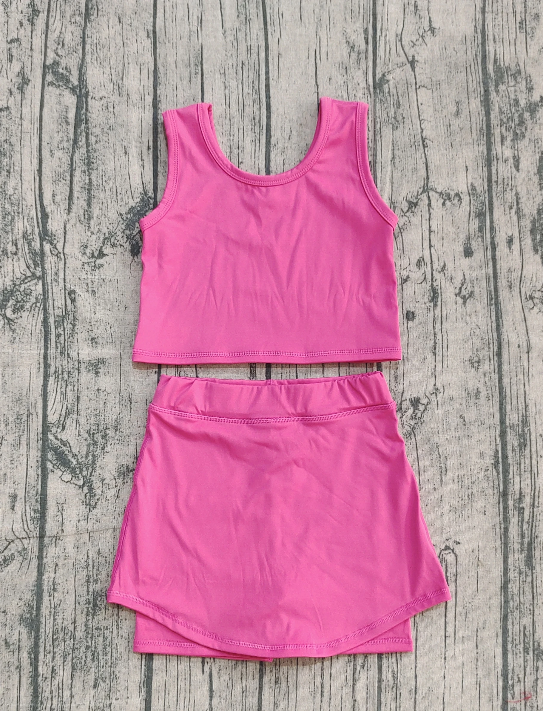 

Z926-09 GSD2657 Kids Outfit Sleeveless Top With Shorts Set Children Yoga Clothes
