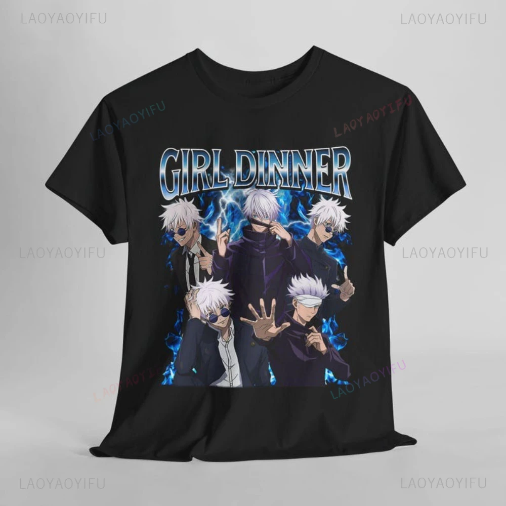 

Футболка с принтом Jujutsu Kaisen, топы Gojo Satoru, футболка Giapponese Otaku, мультяшная мужская и женская хлопковая футболка высокого качества