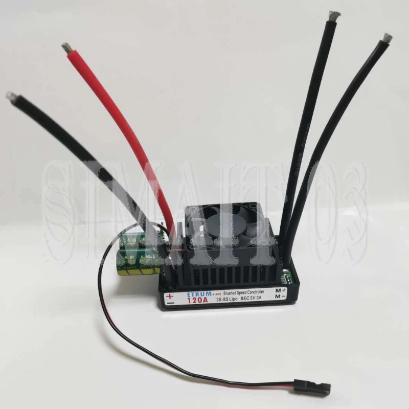 120A Bidirectional Brushed ESC | 12V-32V (3S-8S) for Lawn Mower, Electric Vehicles & Tool