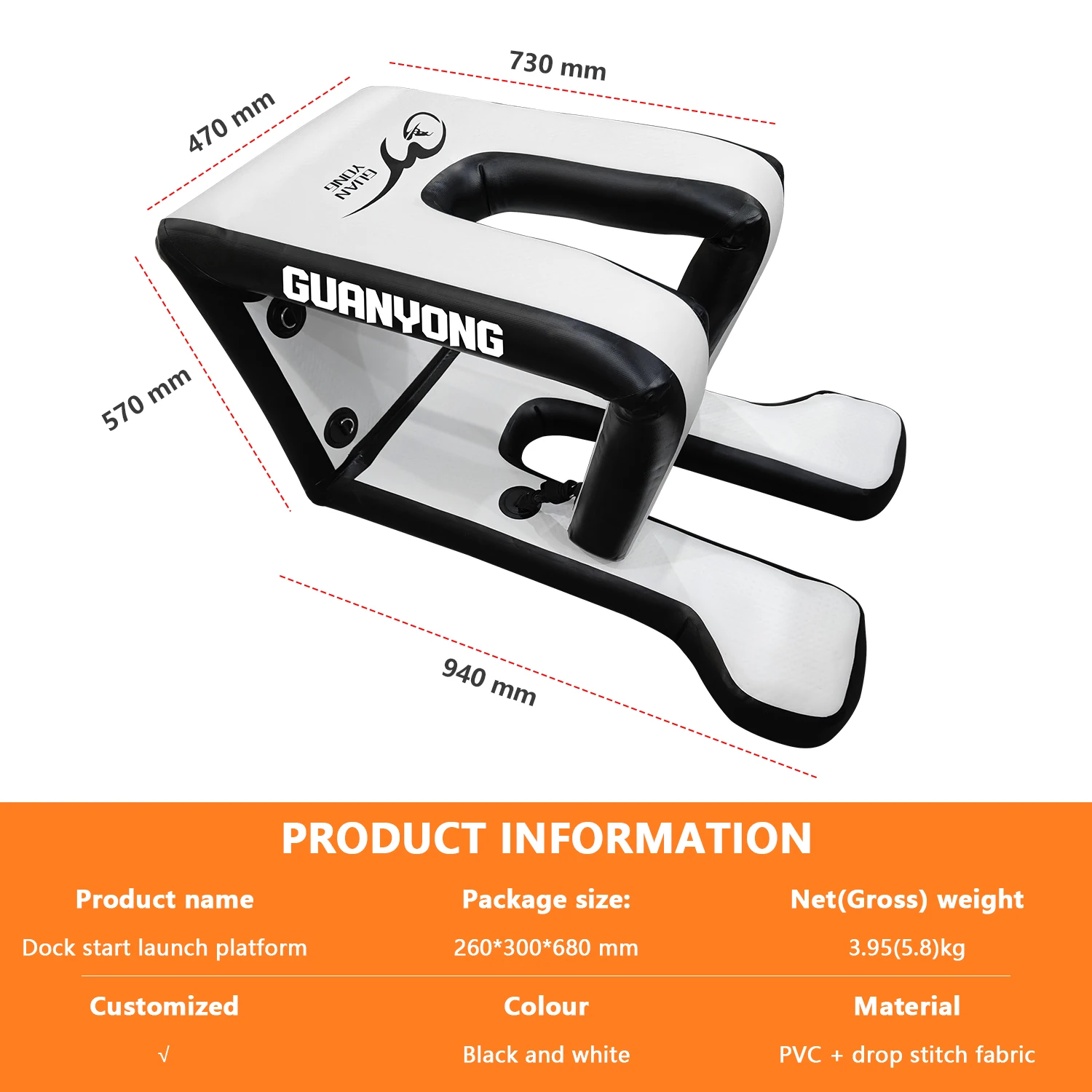 Hot selling Dockstarter Inflatable Foil efoil  Platform Hydrofoil Surfboard Inflatable Dock Starter Launch Pad for Waterplay