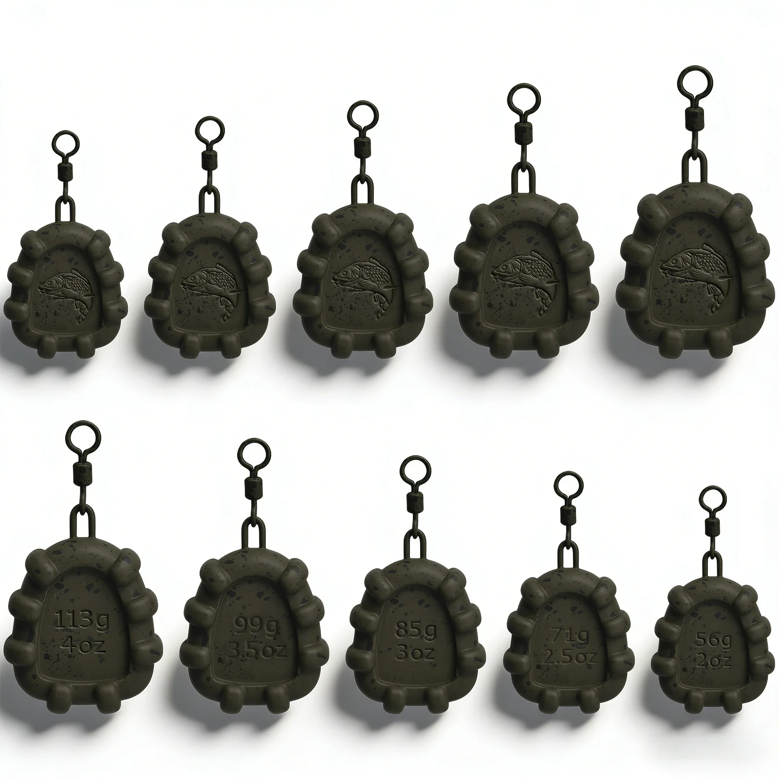 New fish-pattern lead sinkers, swivel lead sinkers, available in various weights: 56g, 71g, 85g, 99g, 113g