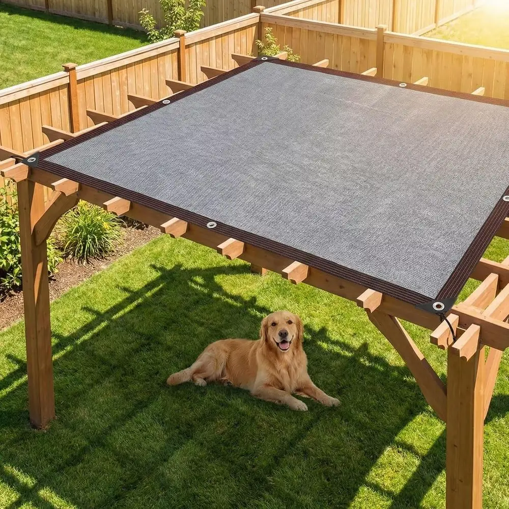 Graues Schattennetz Sonnenschutz- und Wärmeisolationsnetz, dichteres, dickeres und atmungsaktives Schattennetz für Dachterrassen und Außenbereiche. – Detail 6