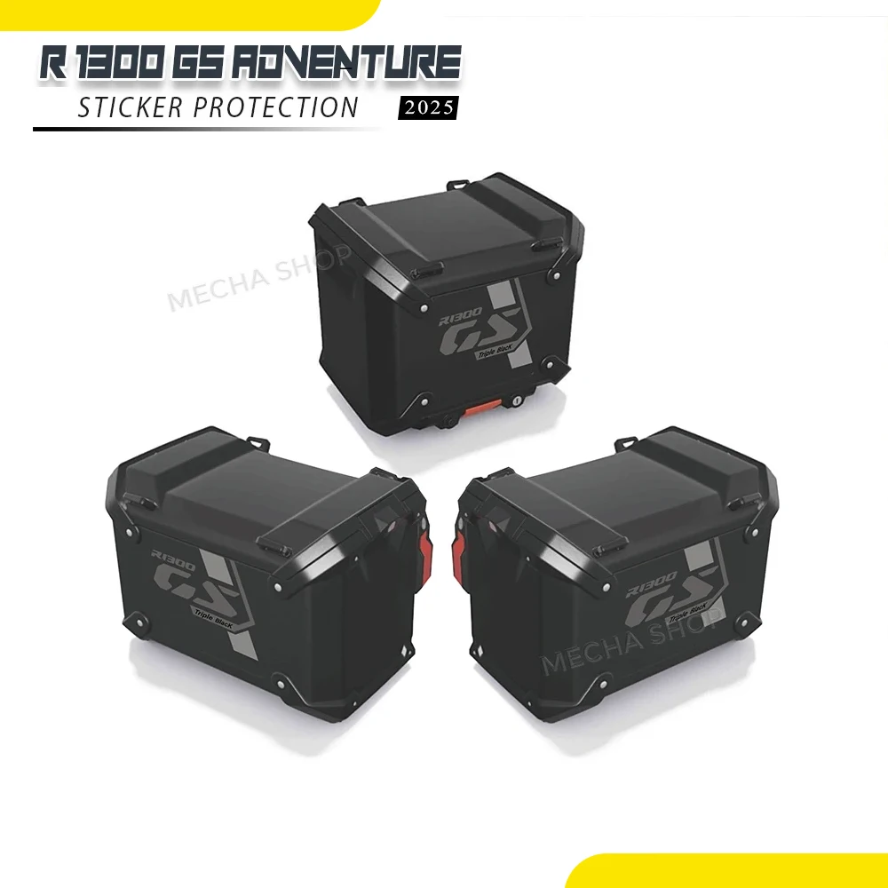 

For R 1300 GS ADV R1300GS Adventure Triple Black Decals 2025 Motorcycle Sticker Side Boxes Panniers Luggage Protection