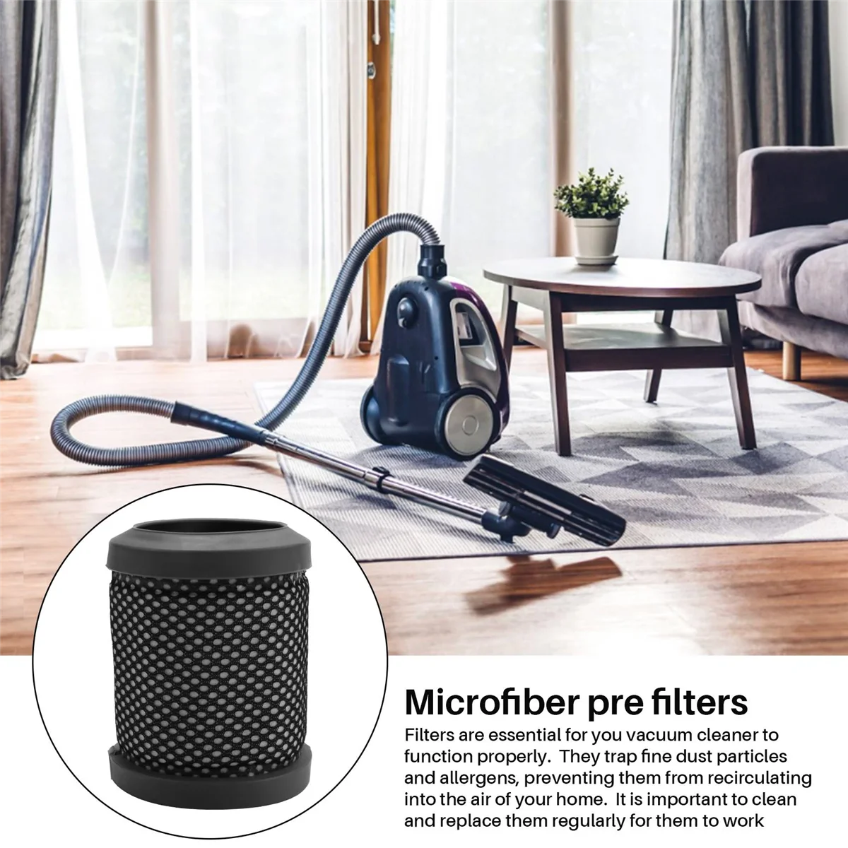 กรองและฟองน้ําสําหรับ HOOVER T116 เครื่องดูดฝุ่นกรองไอเสียโพสต์มอเตอร์ H-ฟรี 100Series กรองฝุ่นเพื่อลดฝุ่น 2