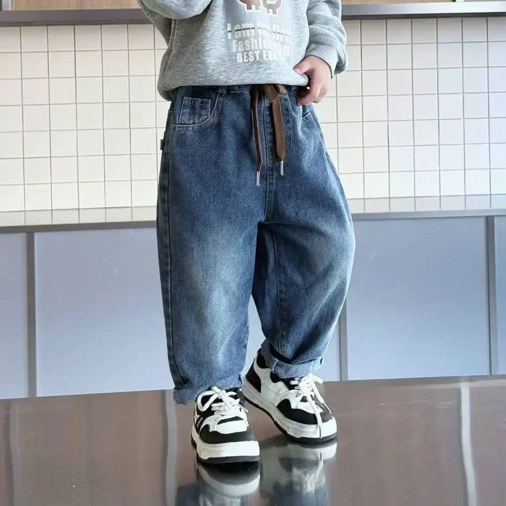 

Kids Casual Loose Jeans Pants Spring And Autumn 2026 New Style for Boys And Girls Children's Trousers